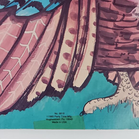 Party Time 1985 Turkey Diecut Thanksgiving Decoration Decor Vtg 8616 Wall Window - Picture 4 of 7